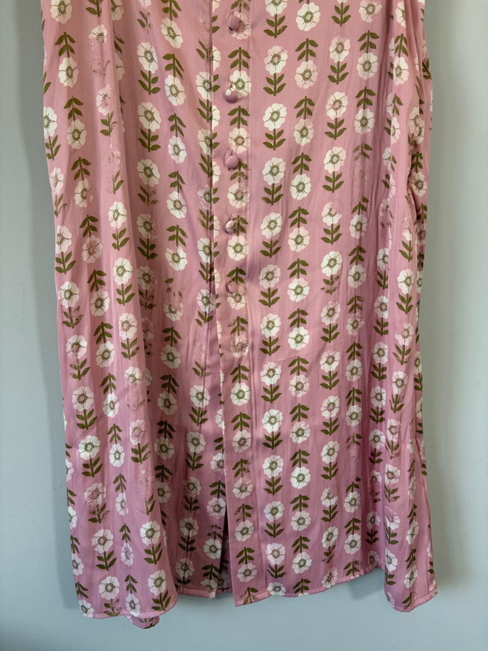 Free People Analise Printed Midi Skirt Pink Blush A Line High Rise Sz 12 NEW - Picture 6 of 16